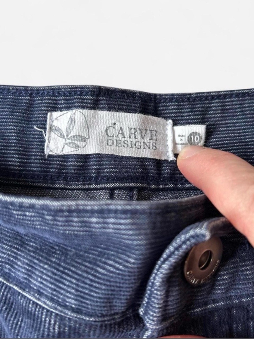 Carve Designs Navy Blue Corduroy Cutoff Shorts - Picture 4 of 4